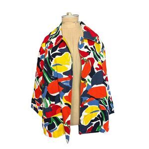 Lauren Ralph Lauren Floral Print Colorful Cotton Jacket Size 2x